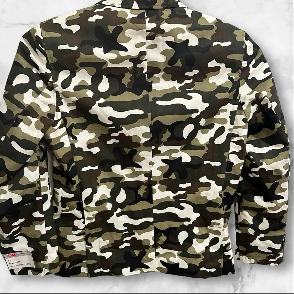 EDGE By WD NY Men's Camo Blazer Sports Coat Size Large Two‎ Button